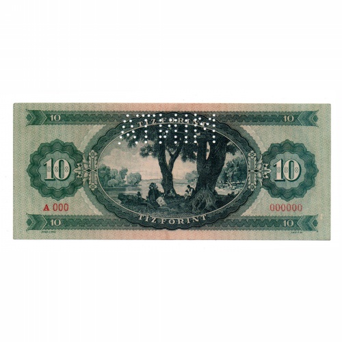 10 Forint Bankjegy 1947 MINTA lyukasztás A000