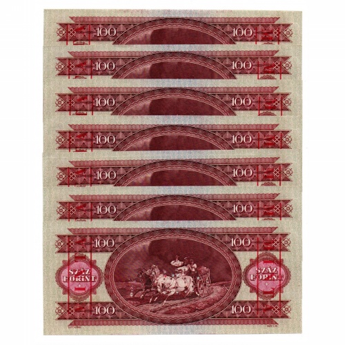 100 Forint Bankjegy 1968 MINTA sorszámkövető 7db