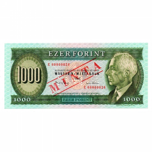 1000 Forint Bankjegy 1993 E sorozat MINTA nagyon alacsony szám