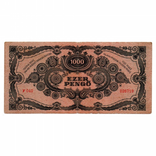 1000 Pengő Bankjegy 1945 F