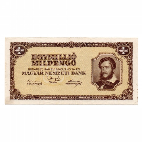 1 Millió Milpengő Bankjegy 1946 VF