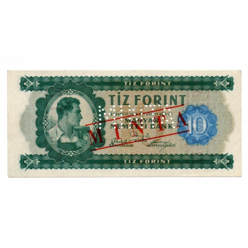 10 Forint Bankjegy 1946 MINTA lyukasztás és bélyegzés A640