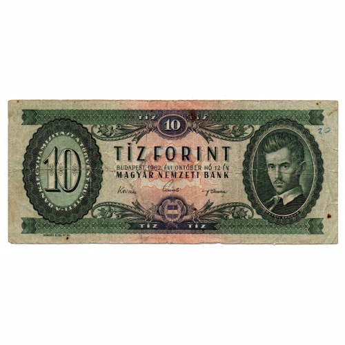 10 Forint Bankjegy 1962 F - 01-es HÁTLAP - !!!