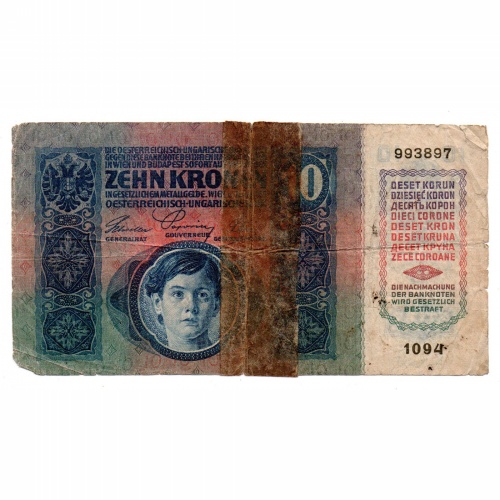 10 Korona Bankjegy 1915 G