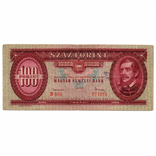 100 Forint Bankjegy 1962 F