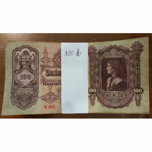 100 Pengő Bankjegy 1930 bankjegyköteg 100 db