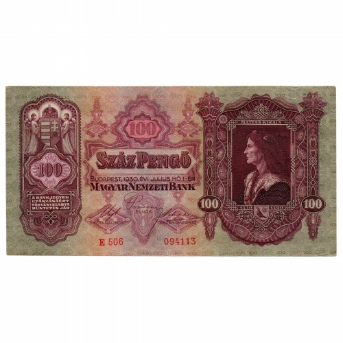 100 Pengő Bankjegy 1930 gEF