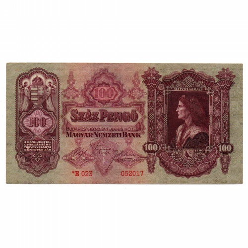 100 Pengő Bankjegy 1930 csillagos VF