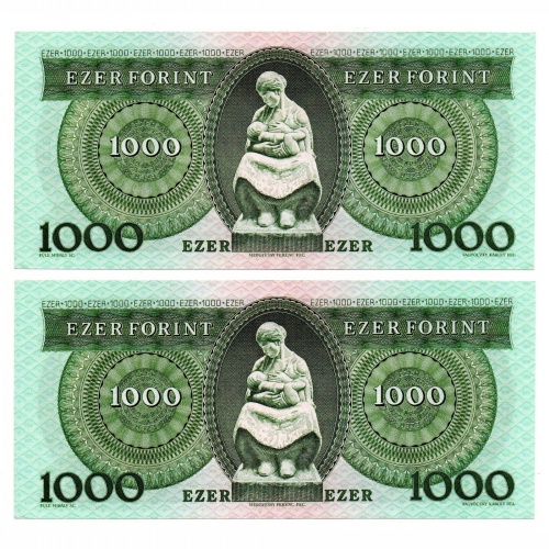 1000 Forint Bankjegy 1983 Március A sorozat EF sorszámkövető pár