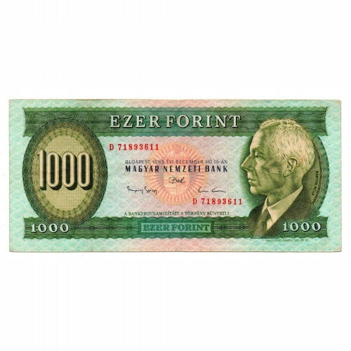 1000 Forint Bankjegy 1993 D sorozat VF