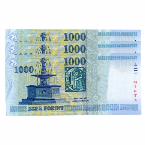 1000 Forint Bankjegy 2002 MINTA sorszámkövető 3db