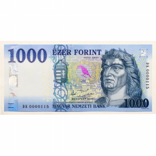 1000 Forint Bankjegy 2017 DK UNC alacsony sorszám