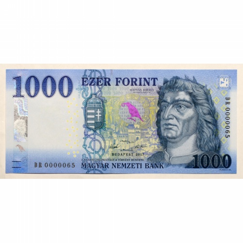 1000 Forint Bankjegy 2017 DR UNC alacsony sorszám