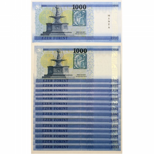 1000 Forint Bankjegy 2017 MINTA plusz 14 alacsony sorszámú