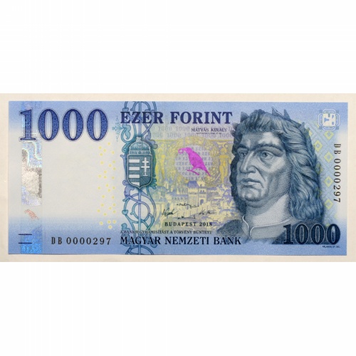 1000 Forint Bankjegy 2018 DB UNC alacsony sorszám