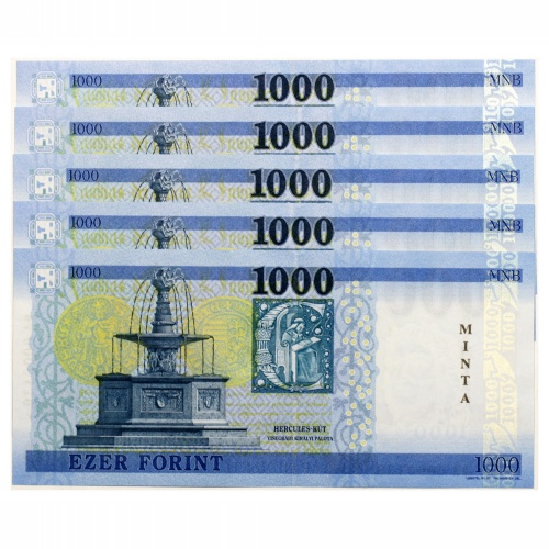 1000 Forint Bankjegy 2018 MINTA sorszámkövető 5db