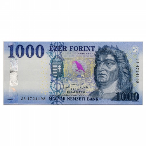 1000 Forint Bankjegy 2021 JA aUNC forgalmi sorszám