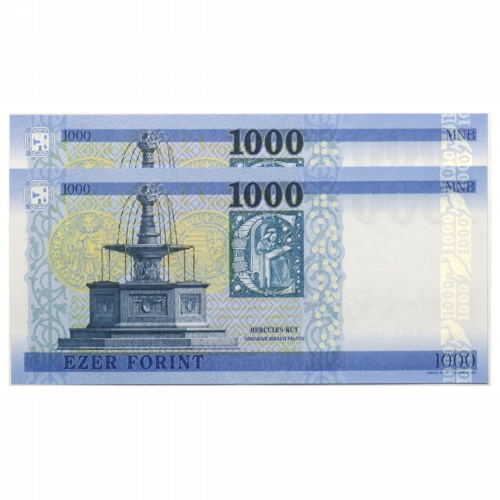 1000 Forint Bankjegy 2021 JE UNC alacsony sorszámkövető pár