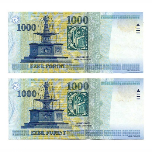 1000 Forint Bankjegy Millennium 2000 DB aEF sorszámkövető pár