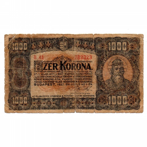 1000 Korona Államjegy 1923 G-VG