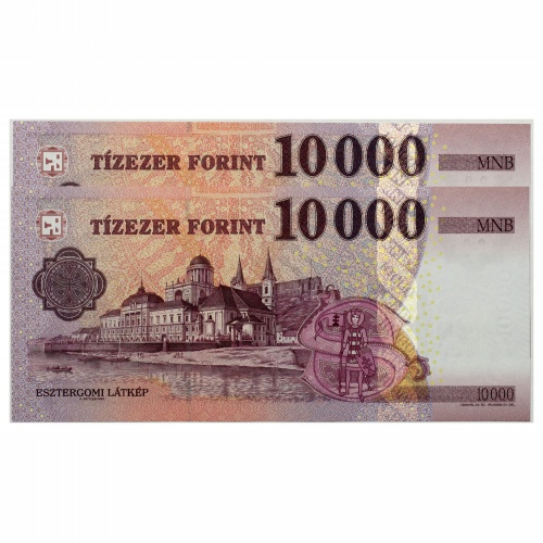 10000 Forint Bankjegy 2015 AB alacsony sorszámkövető pár