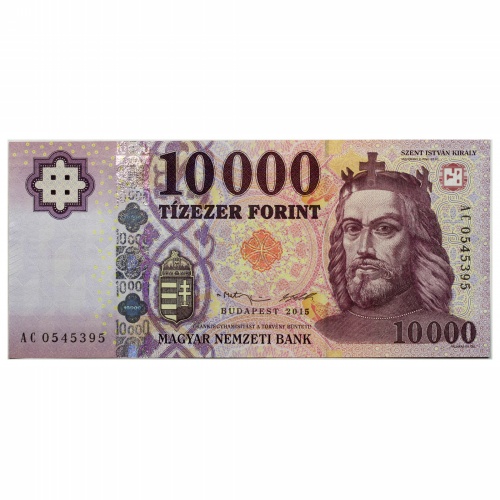 10000 Forint Bankjegy 2015 AC aUNC-UNC forgalmi sorszám