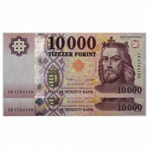 10000 Forint Bankjegy 2015 AH UNC forgalmi sorszámkövető pár