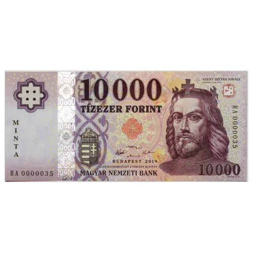 10000 Forint Bankjegy 2019 MINTA nagyon alacsony sorszám 0000035