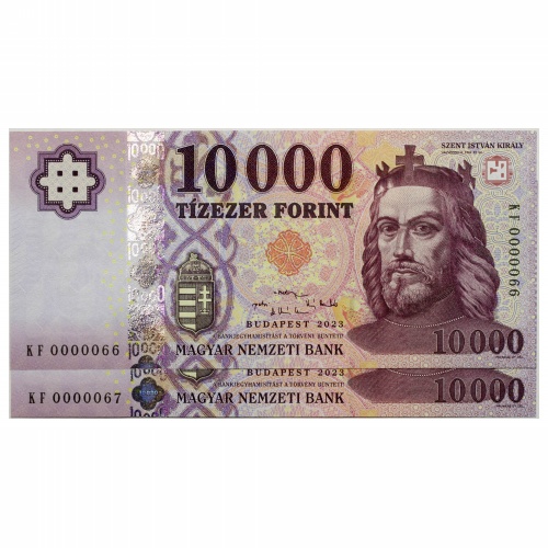 10000 Forint Bankjegy 2023 KF alacsony sorszámkövető pár