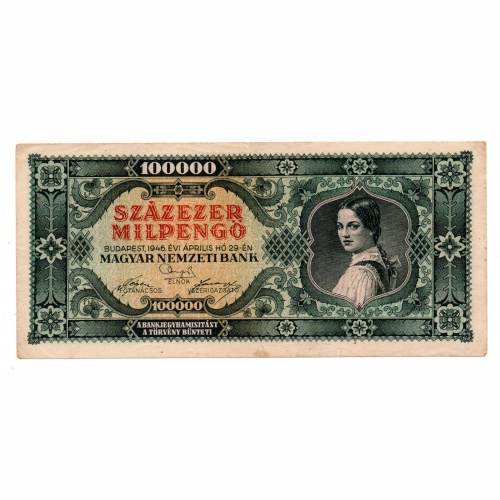 100000 Milpengő Bankjegy 1946 VF