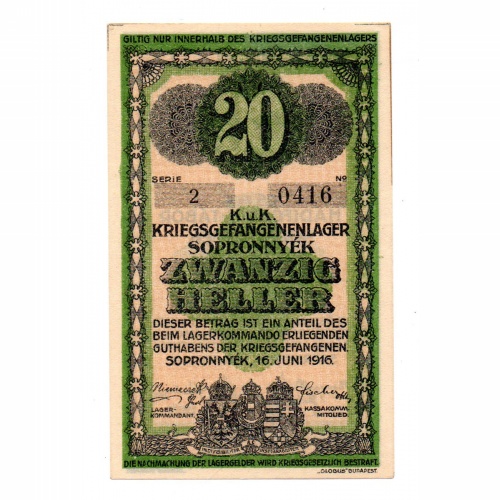 1916 Sopronnyék 20 fillér