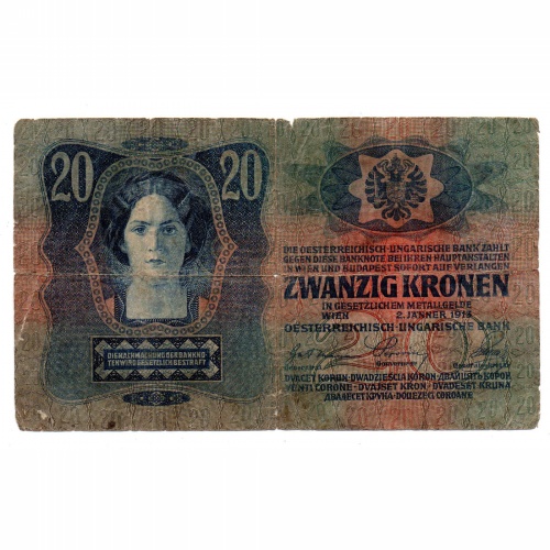 20 Korona Bankjegy 1913 I. kiadás G-VG