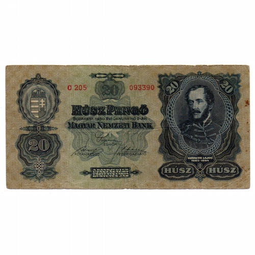 20 Pengő Bankjegy 1930 F