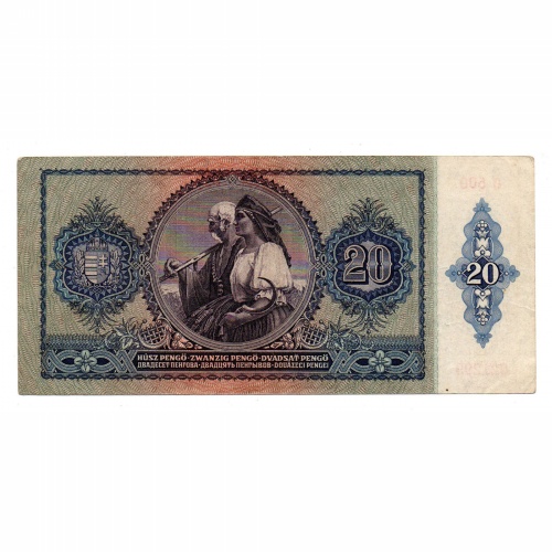 20 Pengő Bankjegy 1941 legmagasabb záró sorozat C500