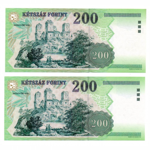 200 Forint Bankjegy 1998 FD UNC sorszámkövető pár