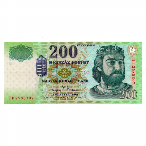 200 Forint Bankjegy 2001 FD UNC