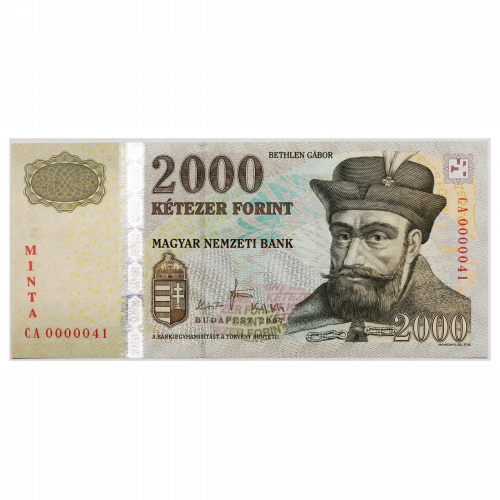 2000 Forint Bankjegy 2007 MINTA nagyon alacsony sorszám 0000041