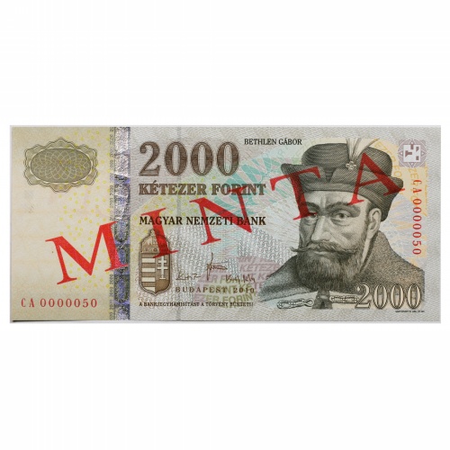 2000 Forint Bankjegy 2010 MINTA nagyon alacsony sorszám 0000050