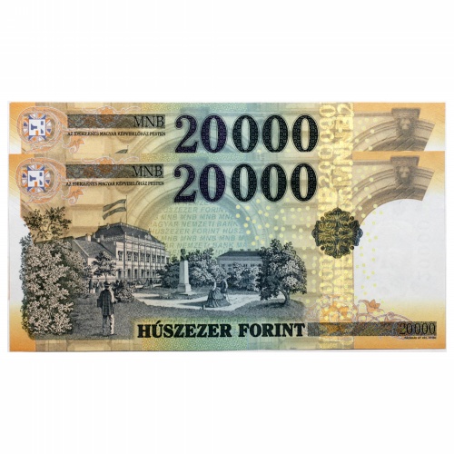 20000 Forint Bankjegy 2015 GD UNC forgalmi sorszámkövető pár