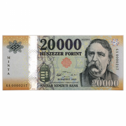 20000 Forint Bankjegy 2015 MINTA