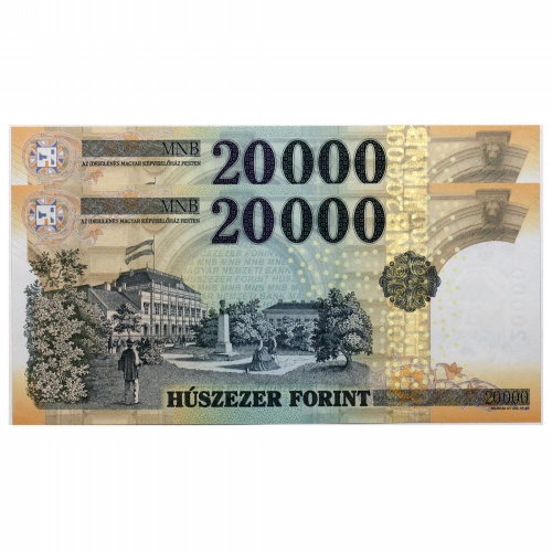 20000 Forint Bankjegy 2016 GB UNC forgalmi sorszámkövető pár