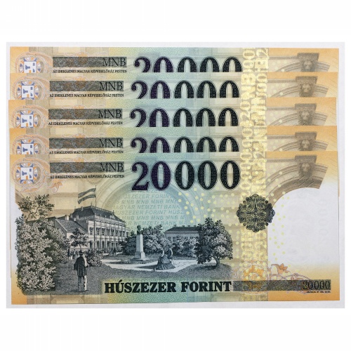 20000 Forint Bankjegy 2016 MINTA és GB-GE extra azonos számok