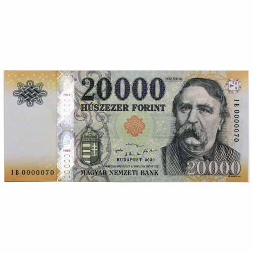 20000 Forint Bankjegy 2020 IB UNC alacsony sorszám