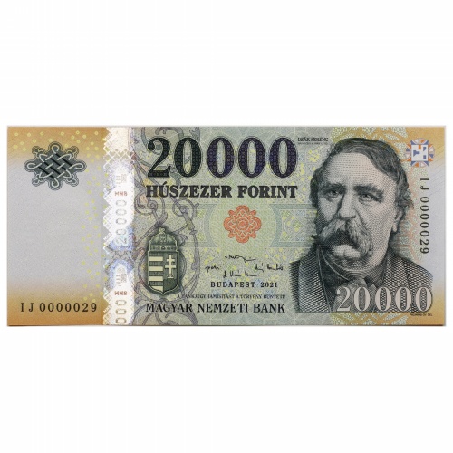 20000 Forint Bankjegy 2021 IJ nagyon alacsony sorszám