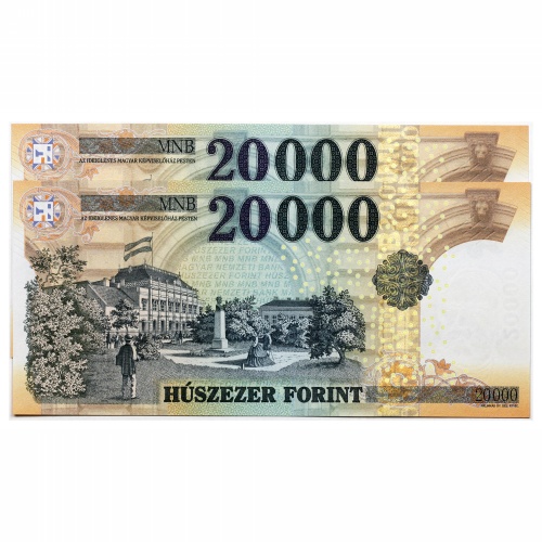 20000 Forint Bankjegy 2022 IM UNC nagyon alacsony sorkövető pár