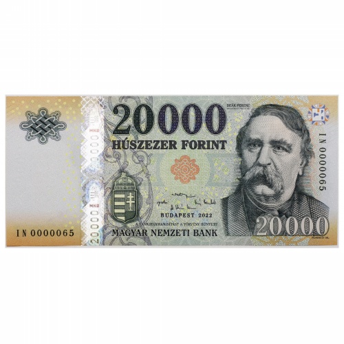 20000 Forint Bankjegy 2022 IN UNC alacsony sorszám