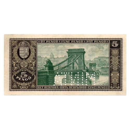 5 Pengő Bankjegy 1926 MINTA