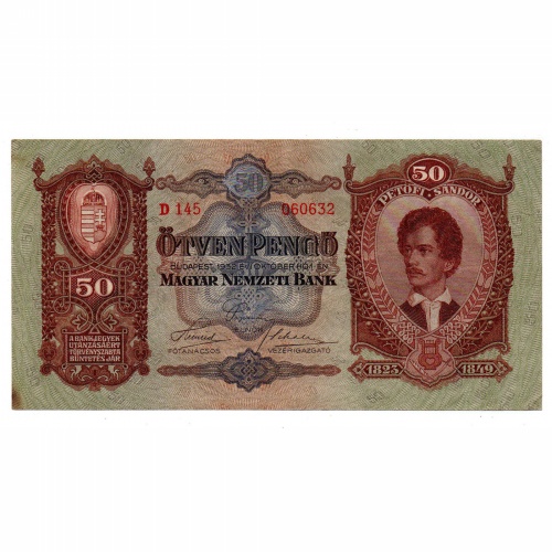 50 Pengő Bankjegy 1932 VF