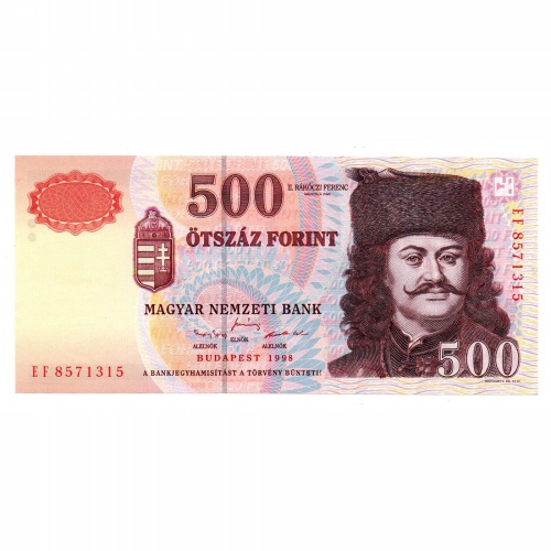 500 Forint Bankjegy 1998 EF sorozat UNC