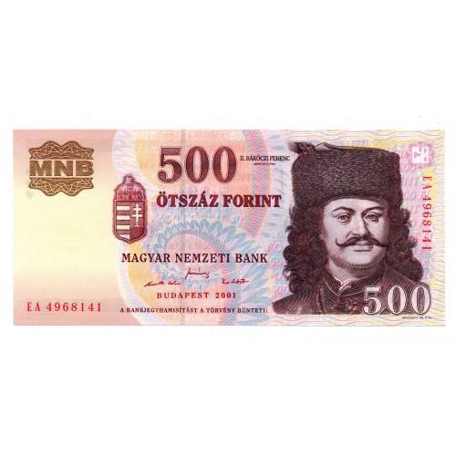 500 Forint Bankjegy 2001 EA UNC sorszámkövető pár